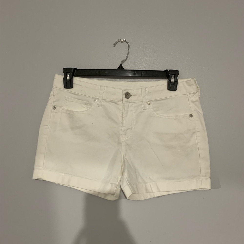 White denim shorts